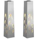 VidaXL Solar LED Pad Licht 2 pcs Gegalvaniseerd Gegalvaniseerd