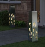 VidaXL Solar LED Pad Licht 2 pcs Gegalvaniseerd Gegalvaniseerd