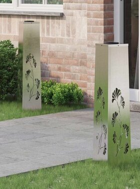 VidaXL Solar LED Pad Licht 2 pcs Roestvrij staal Roestvrij staal