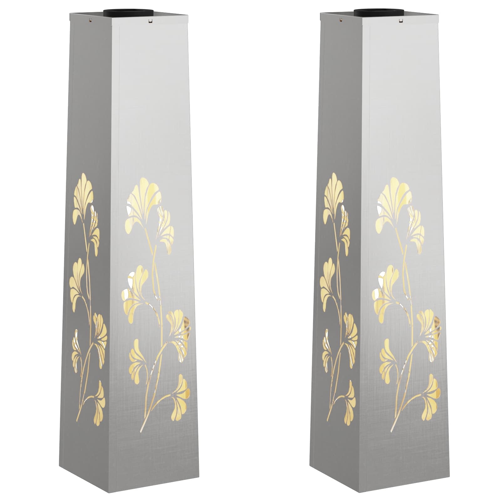 VidaXL Solar LED Pad Licht 2 pcs Roestvrij staal Roestvrij staal