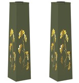 VidaXL Solar LED Pad Licht 2 pcs Olijf Groen Koudgewalst staal