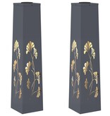 VidaXL Solar LED Pad Licht 2 pcs Antraciet Koudgewalst staal