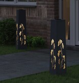 VidaXL Solar LED Pad Licht 2 pcs Antraciet Koudgewalst staal