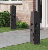 VidaXL Solar LED Pad Licht 2 pcs Zwart Koudgewalst staal