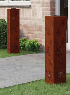 VidaXL Solar LED Pad Licht 2 pcs Cortenstaal Cortenstaal