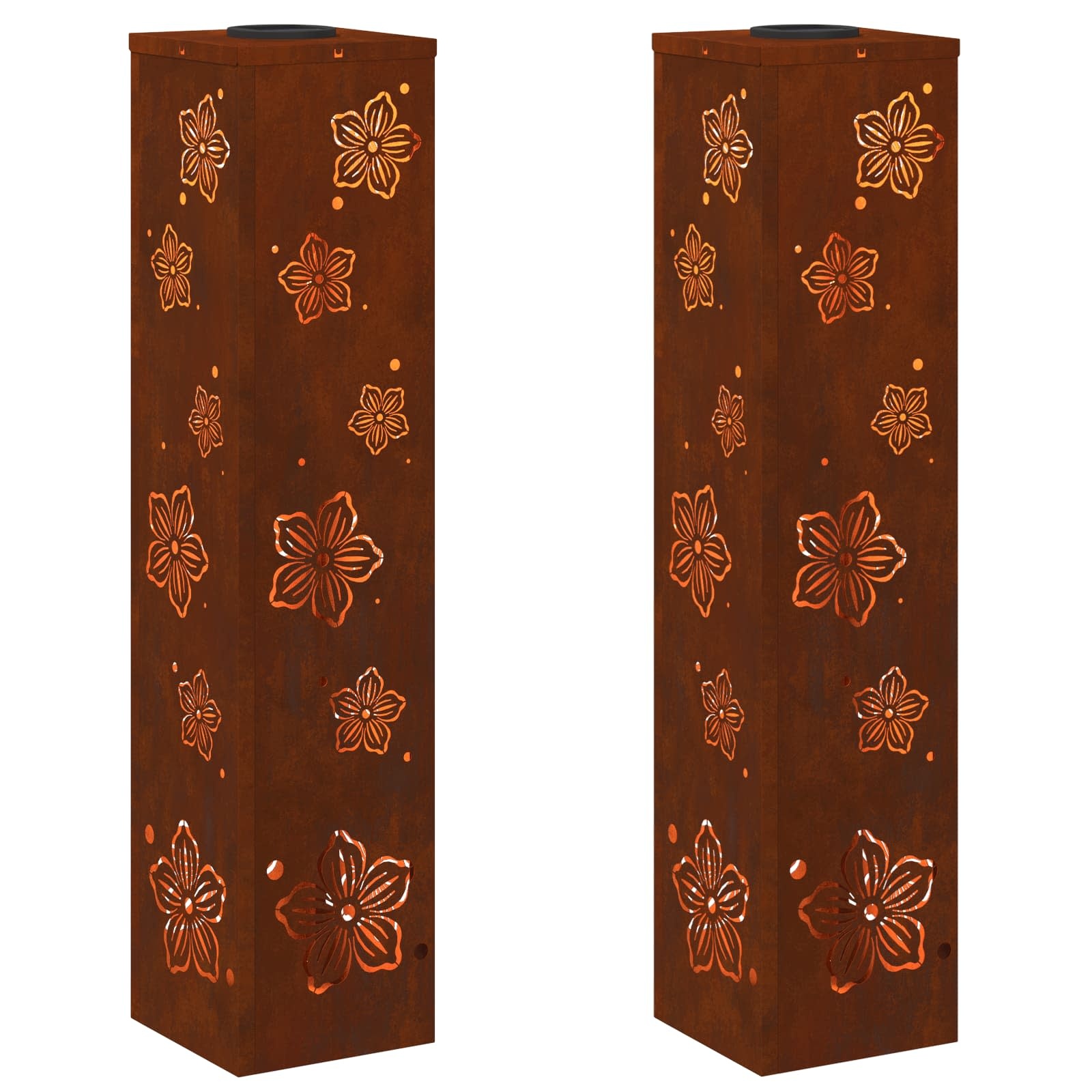 VidaXL Solar LED Pad Licht 2 pcs Cortenstaal Cortenstaal