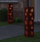 VidaXL Solar LED Pad Licht 2 pcs Cortenstaal Cortenstaal