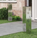 VidaXL Solar LED Pad Licht 2 pcs Gegalvaniseerd Gegalvaniseerd