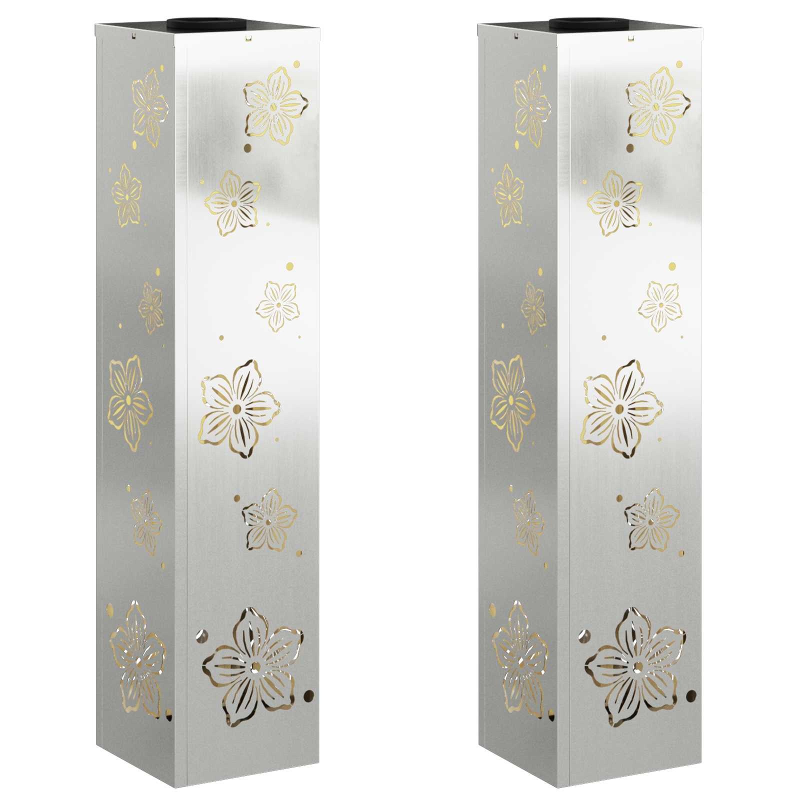 VidaXL Solar LED Pad Licht 2 pcs Gegalvaniseerd Gegalvaniseerd