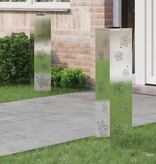 VidaXL Solar LED Pad Licht 2 pcs Roestvrij staal Roestvrij staal