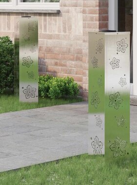 VidaXL Solar LED Pad Licht 2 pcs Roestvrij staal Roestvrij staal