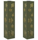 VidaXL Solar LED Pad Licht 2 pcs Olijf Groen Koudgewalst staal