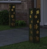 VidaXL Solar LED Pad Licht 2 pcs Olijf Groen Koudgewalst staal