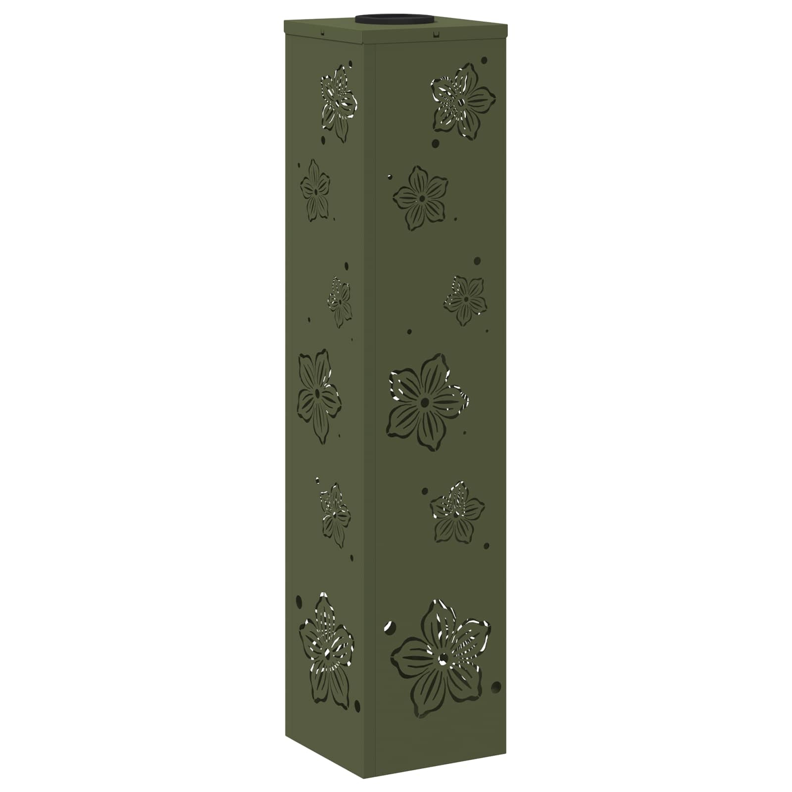 VidaXL Solar LED Pad Licht 2 pcs Olijf Groen Koudgewalst staal