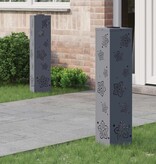 VidaXL Solar LED Pad Licht 2 pcs Antraciet Koudgewalst staal