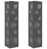 VidaXL Solar LED Pad Licht 2 pcs Antraciet Koudgewalst staal