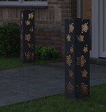 VidaXL Solar LED Pad Licht 2 pcs Antraciet Koudgewalst staal