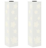 VidaXL Solar LED Pad Licht 2 pcs Wit Koudgewalst staal