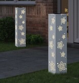 VidaXL Solar LED Pad Licht 2 pcs Wit Koudgewalst staal