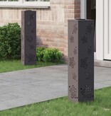 VidaXL Solar LED Pad Licht 2 pcs Zwart Koudgewalst staal