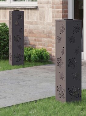 VidaXL Solar LED Pad Licht 2 pcs Zwart Koudgewalst staal