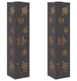 VidaXL Solar LED Pad Licht 2 pcs Zwart Koudgewalst staal