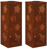 VidaXL Solar LED Pad Licht 2 pcs Cortenstaal Cortenstaal