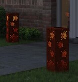 VidaXL Solar LED Pad Licht 2 pcs Cortenstaal Cortenstaal