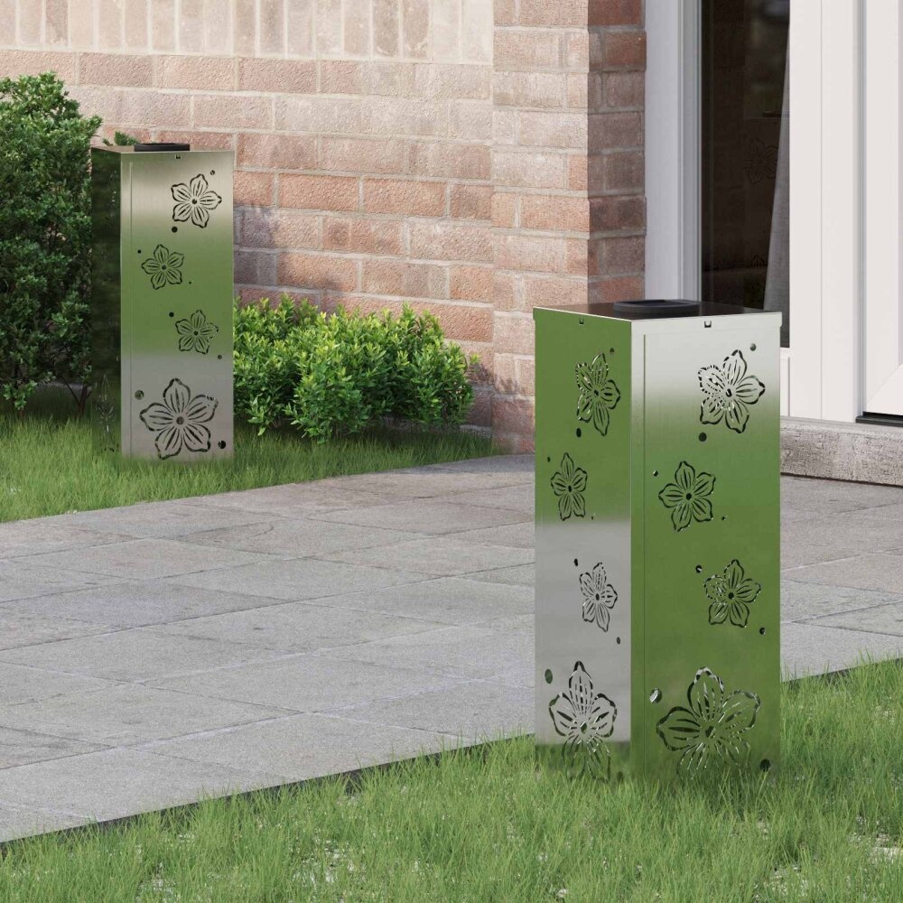 VidaXL Solar LED Pad Licht 2 pcs Gegalvaniseerd Gegalvaniseerd