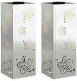 VidaXL Solar LED Pad Licht 2 pcs Gegalvaniseerd Gegalvaniseerd