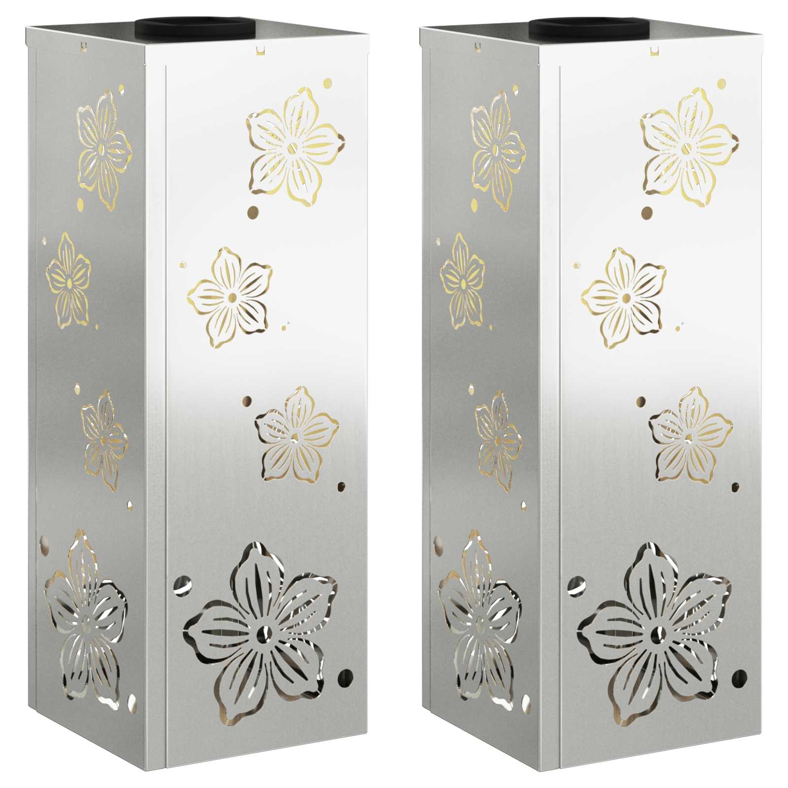 VidaXL Solar LED Pad Licht 2 pcs Gegalvaniseerd Gegalvaniseerd