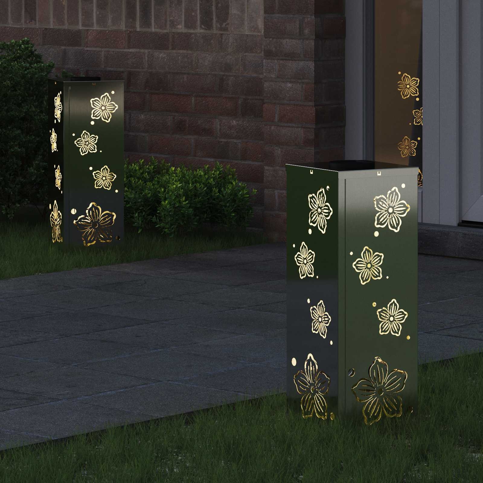 VidaXL Solar LED Pad Licht 2 pcs Gegalvaniseerd Gegalvaniseerd