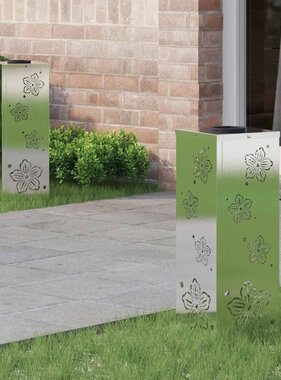 VidaXL Solar LED Pad Licht 2 pcs Roestvrij staal Roestvrij staal