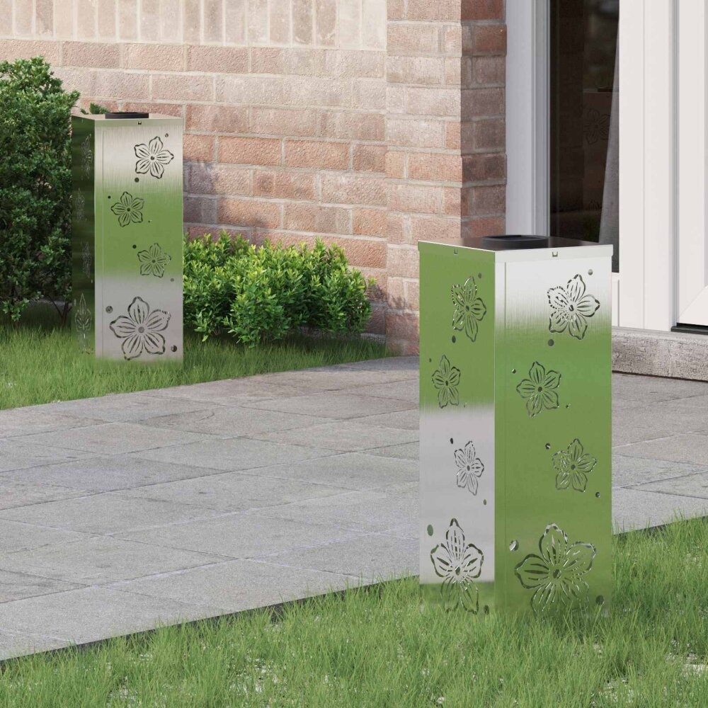 VidaXL Solar LED Pad Licht 2 pcs Roestvrij staal Roestvrij staal