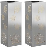 VidaXL Solar LED Pad Licht 2 pcs Roestvrij staal Roestvrij staal