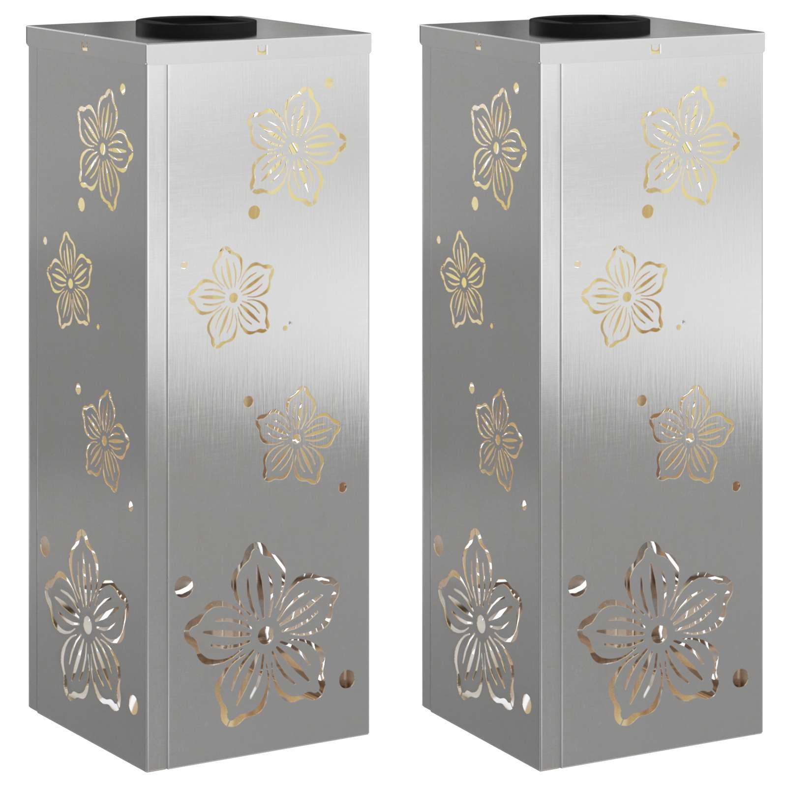 VidaXL Solar LED Pad Licht 2 pcs Roestvrij staal Roestvrij staal