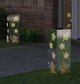 VidaXL Solar LED Pad Licht 2 pcs Roestvrij staal Roestvrij staal