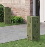 VidaXL Solar LED Pad Licht 2 pcs Olijf Groen Koudgewalst staal