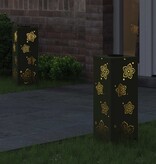 VidaXL Solar LED Pad Licht 2 pcs Olijf Groen Koudgewalst staal