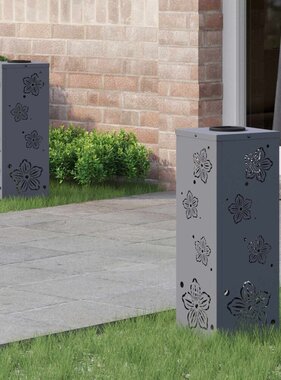 VidaXL Solar LED Pad Licht 2 pcs Antraciet Koudgewalst staal