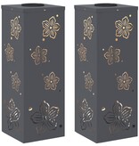 VidaXL Solar LED Pad Licht 2 pcs Antraciet Koudgewalst staal