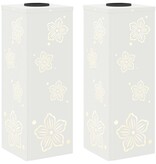 VidaXL Solar LED Pad Licht 2 pcs Wit Koudgewalst staal