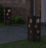 VidaXL Solar LED Pad Licht 2 pcs Zwart Koudgewalst staal