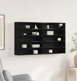 VidaXL Vitrinekast met plank Zwart Eiken 100 x 15 x 58 cm Bewerkt hout