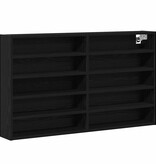 VidaXL Vitrinekast met plank Zwart Eiken 100 x 15 x 58 cm Bewerkt hout