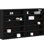 VidaXL Vitrinekast met plank Zwart Eiken 100 x 15 x 58 cm Bewerkt hout