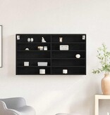 VidaXL Vitrinekast met plank Zwart Eiken 100 x 15 x 58 cm Bewerkt hout