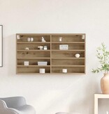 VidaXL Vitrinekast Artisan Eiken 100 x 15 x 58 cm Bewerkt hout