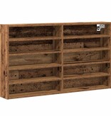 VidaXL Vitrinekast met plank Oudhout 100 x 15 x 58 cm Bewerkt hout
