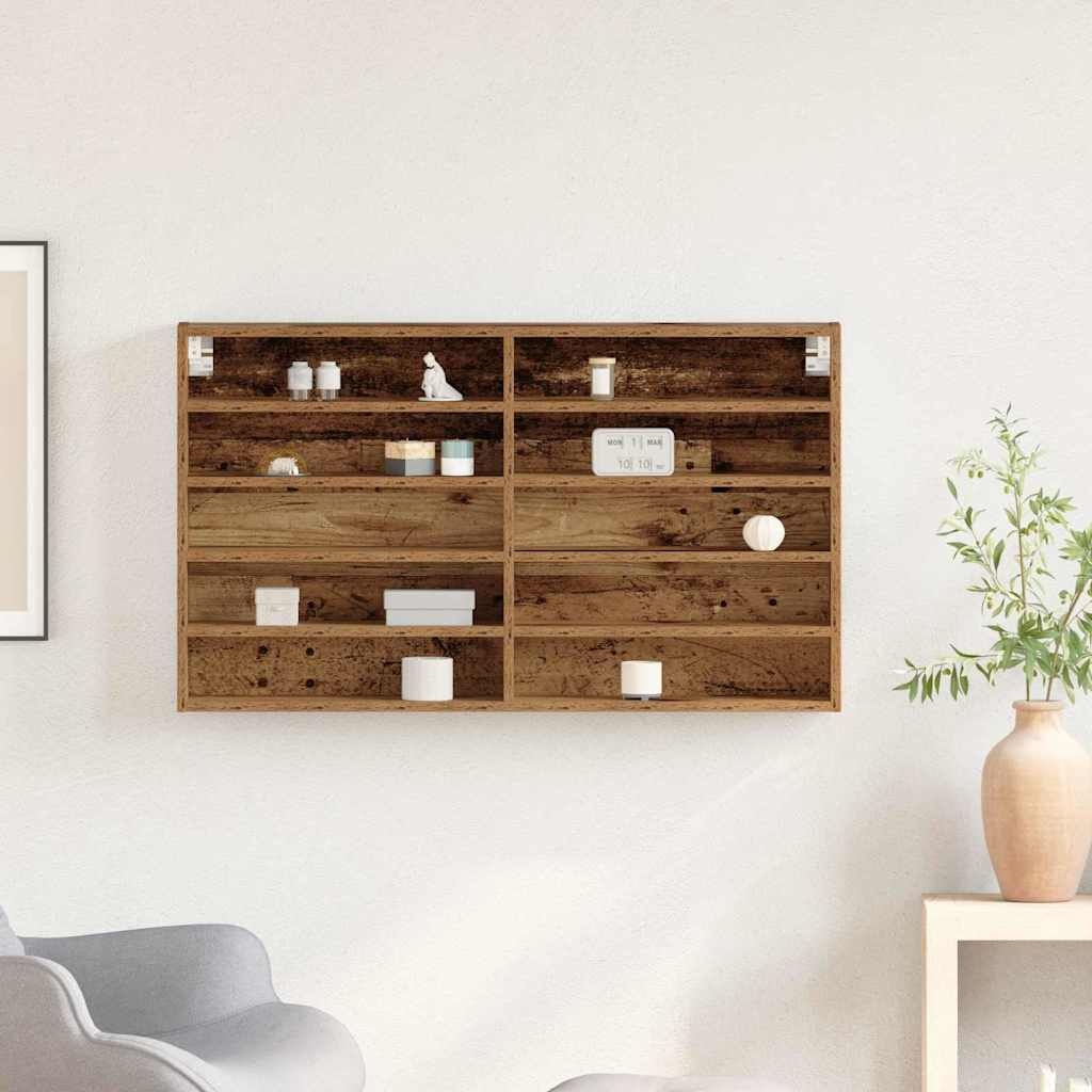 VidaXL Vitrinekast met plank Oudhout 100 x 15 x 58 cm Bewerkt hout